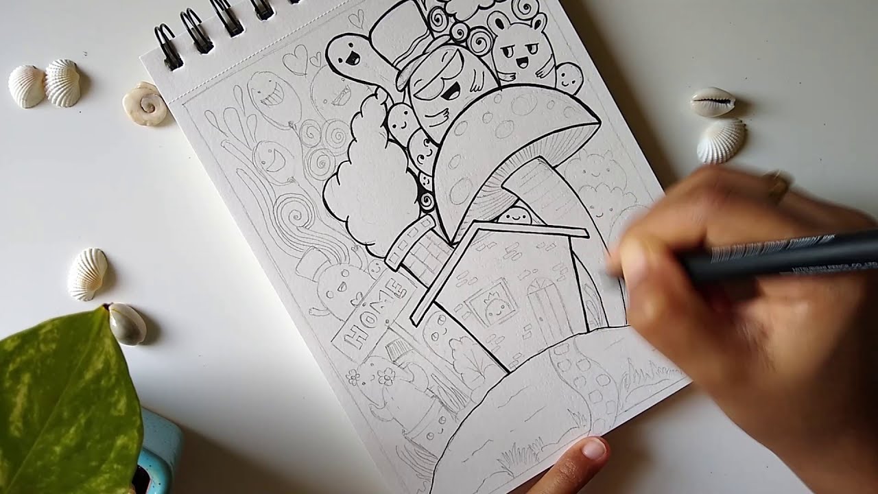 Doodle Art |  Day 31 ~ 100 Days Of Doodle ~ A Sweet Home !
