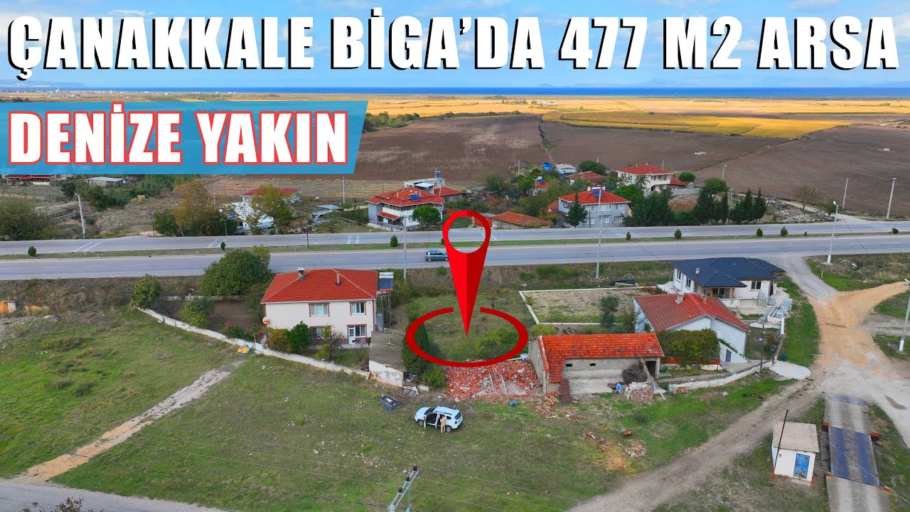 1768- FİYAT DÜŞTÜ! Çanakkale'nin İncisi Biga'da Denize Yakın 477 m2 Arsa