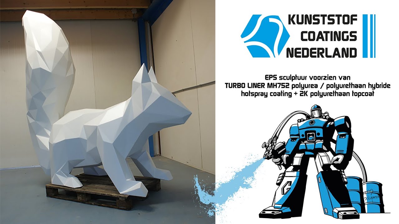 EPS sculptuur voorzien van polyurea/polyurethaan kunststof coating
