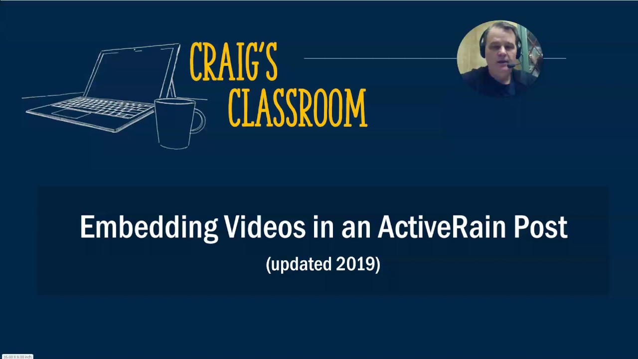 How to Embed a Video Into an ActiveRain Blog Post (2019 update)
