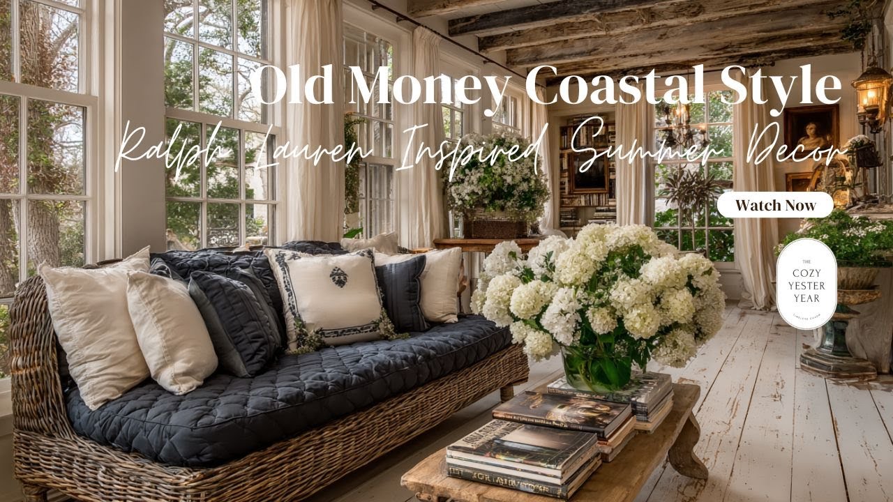 Ralph Lauren Inspired Summer Decor | Navy & Cream Coastal Retreat with Vintage Americana Charm