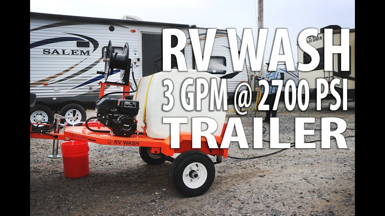 3 GPM @ 2700 PSI Cold Water RV & Car Lot Wash Trailer - Easy Kleen