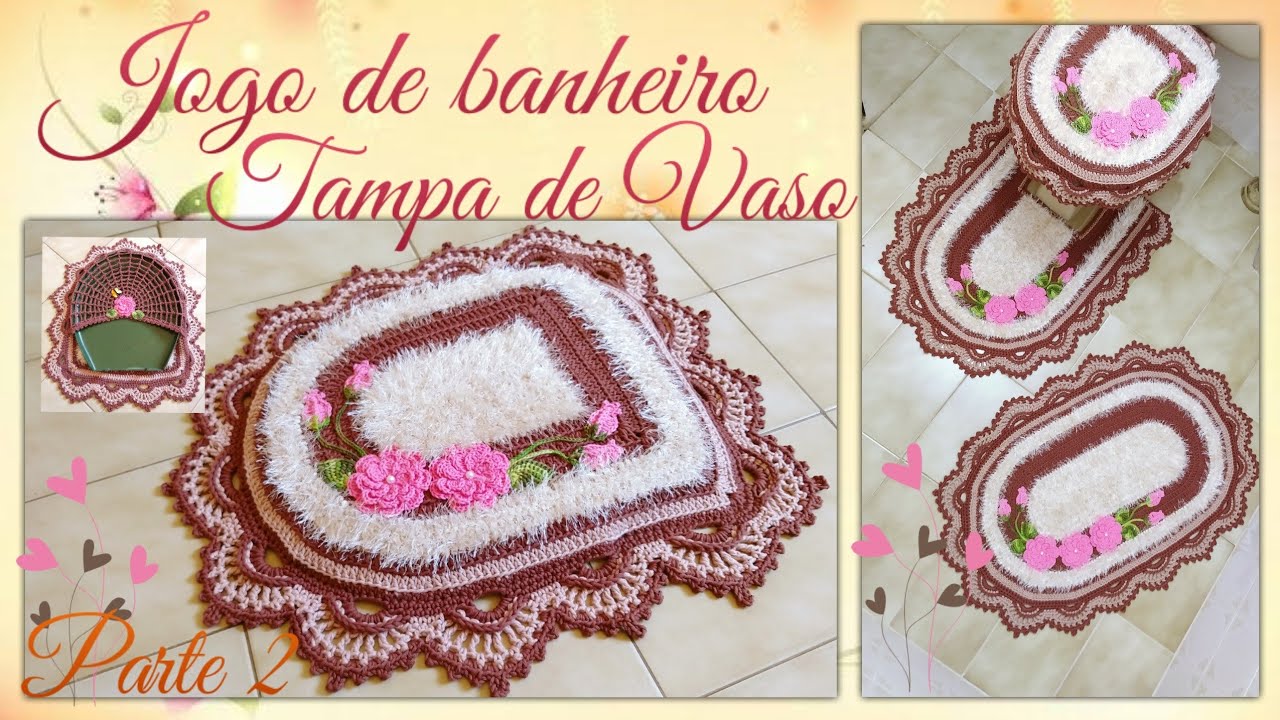 🌸 Jogo de banheiro Glamour . Capa tampa do vaso  2/2 . Por Vanessa Marcondes
