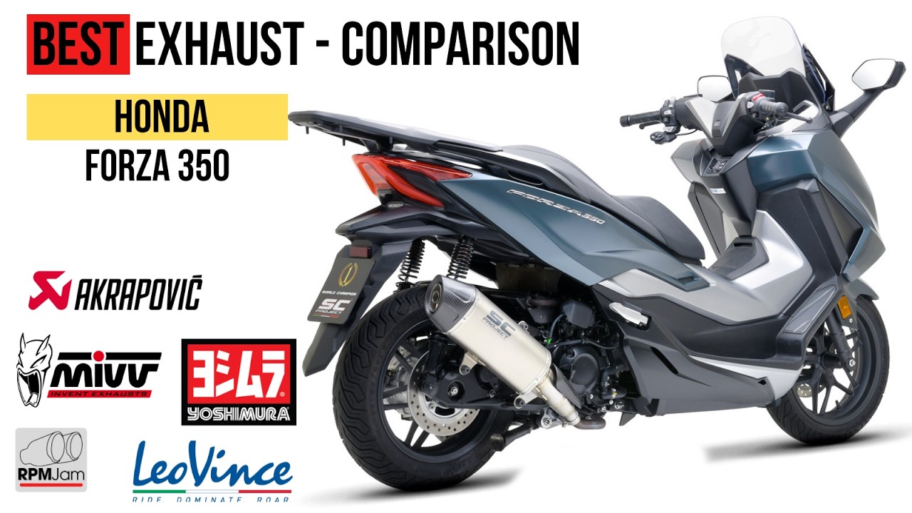 BEST Exhaust Sound - Honda Forza 350 / SC-Project, Mivv, Akrapovic, Yoshimura, Arrow