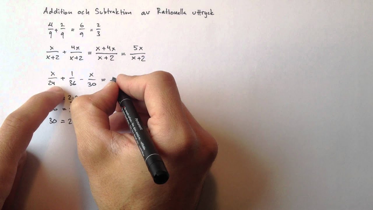 Addition och subtraktion med rationella uttryck