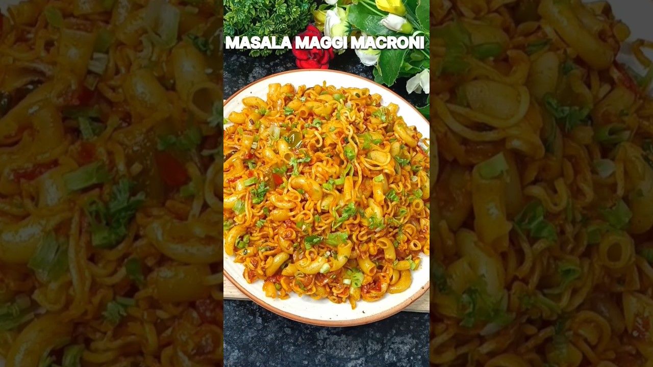 Masala Maggi Macaroni Recipe😍maggi pasta recipes #foodshorts #shorts#macaroni #maggi#recipe#trending