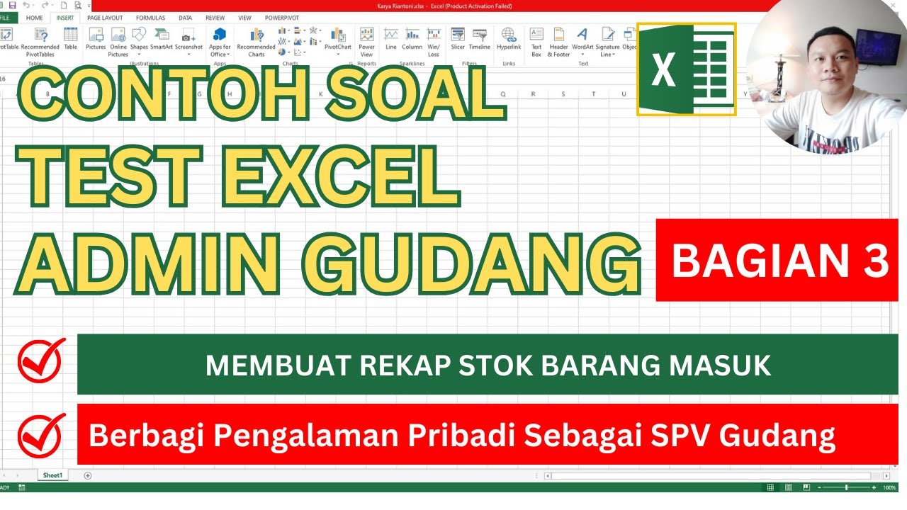 Contoh Soal Tes Excel Untuk Admin Gudang  (Bagian 3) | Laporan Barang Masuk