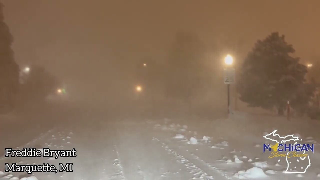 Blizzard Ongoing In Marquette, MI