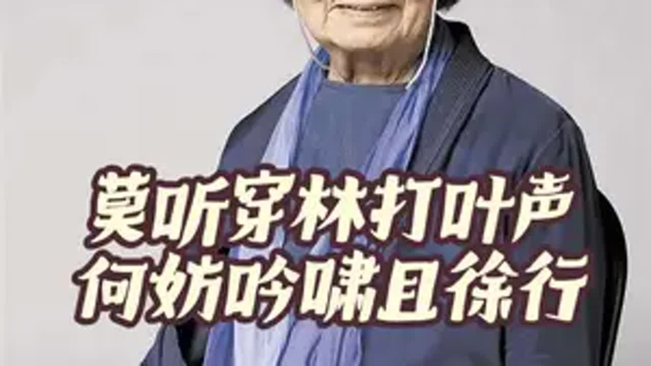 莫听穿林打叶声。何妨吟啸且徐行 叶嘉莹 每天学习一点点 古诗词的魅力 苏轼内容启发搜索 @DOU+小助手 @抖音创作小助手 @白衣萧郎