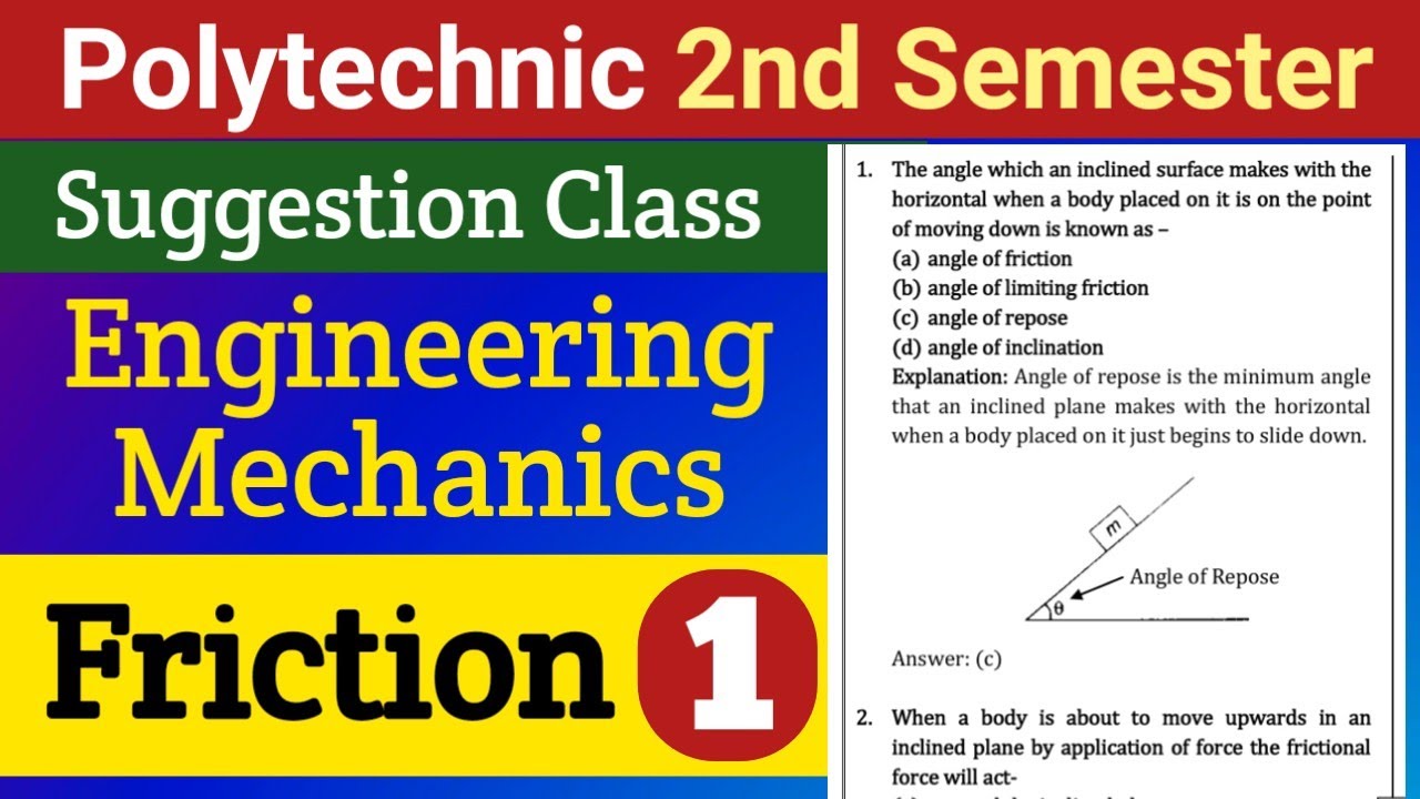 Friction (Part-1) | Engineering Mechanics Suggestion | 2nd Semester Polytechnic | NatiTute