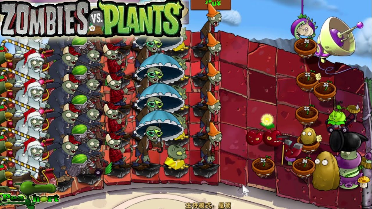 Zombies Vs Plants (ZvP) l Adventure ROOF Level 5-1 to 5-10 l Gameplay