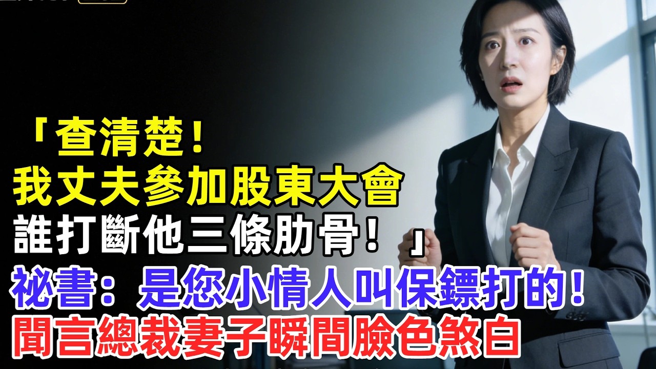 「查清楚！我丈夫參加股東大會，誰打斷他三條肋骨！」祕書：是您小情人叫保鏢打的！聞言總裁妻子瞬間臉色煞白【逆襲人生】#奇聞#故事#完結文