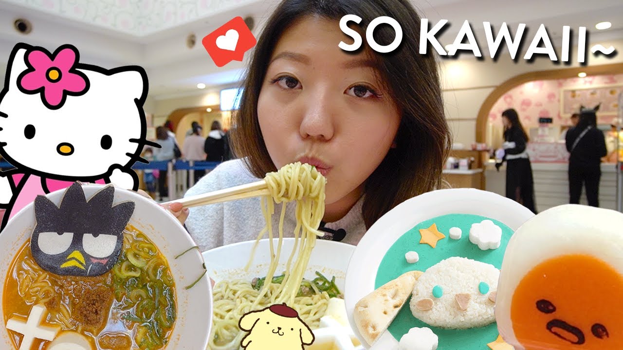 CUTEST HELLO KITTY FOODS at Sanrio Puroland in Tokyo, Japan!