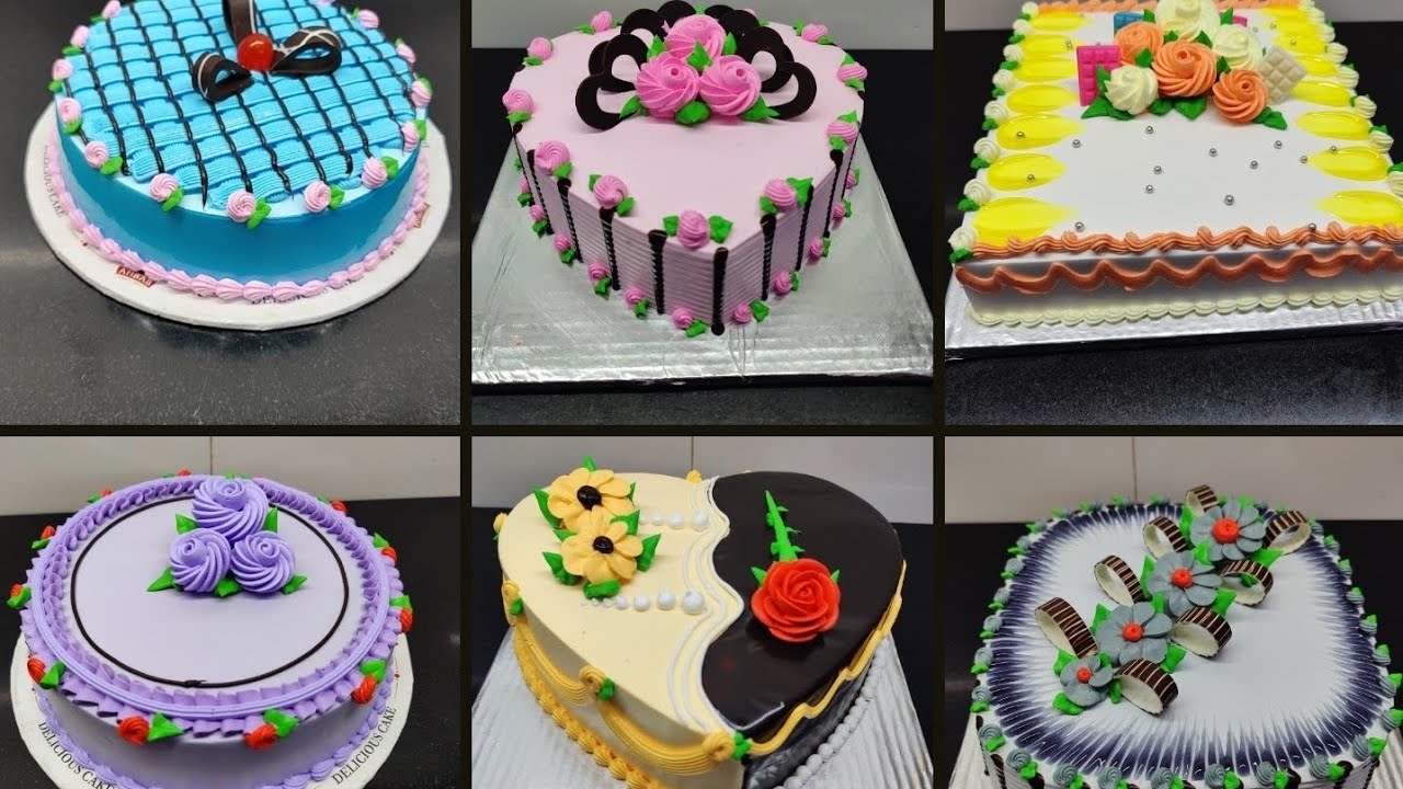6+happy birthday cake new design round cake square cake hard cake chocolate cake#cake #cakedec...
