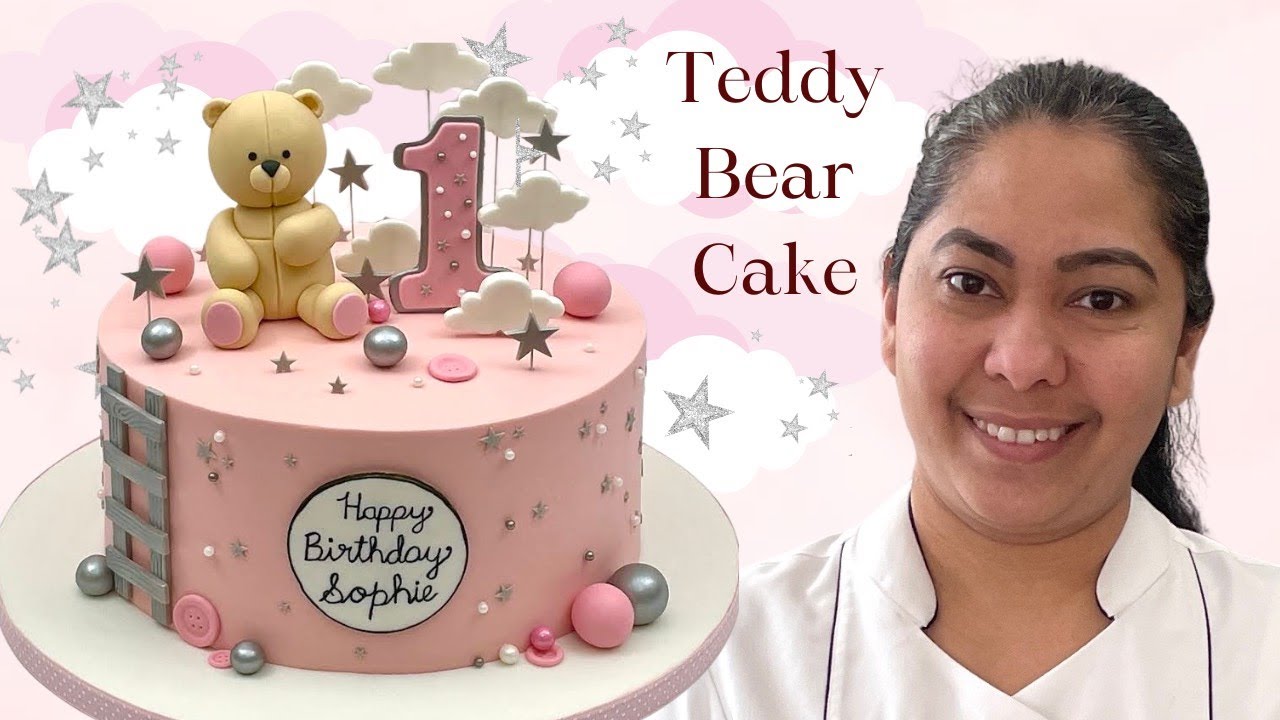 How to make an Easy Teddy Bear Cake | 1st Birthday Cake | Step By Step Tutorial