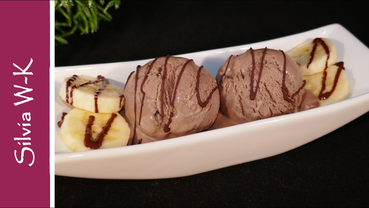 Schokoladeneis / 4 Zutaten / ohne Ei / ohne Eismaschine / Schokoeis