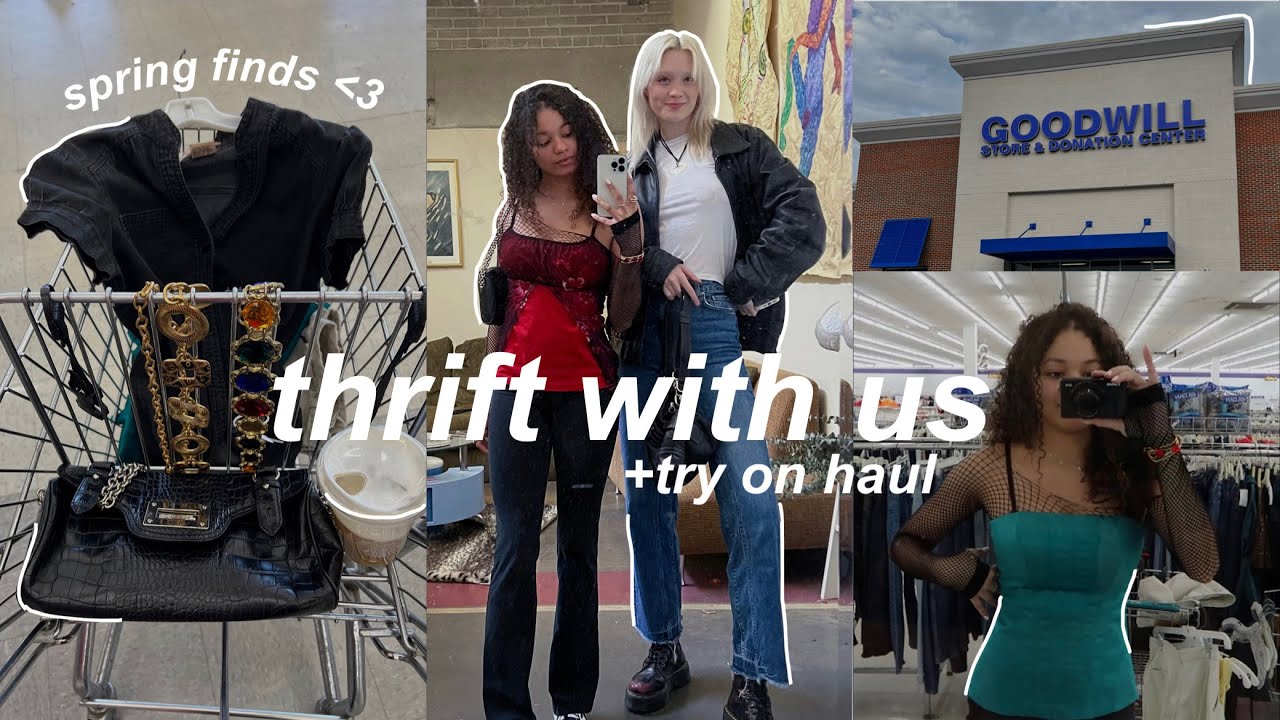 THRIFT WITH ME FOR SPRING🌷| try on haul & thrifting vlog