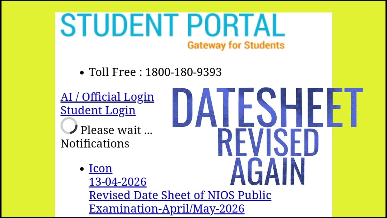 NIOS APRIL EXAM DATESHEET REVISED AGAIN! #nios #nuosapril2026 #reviseddatesheet