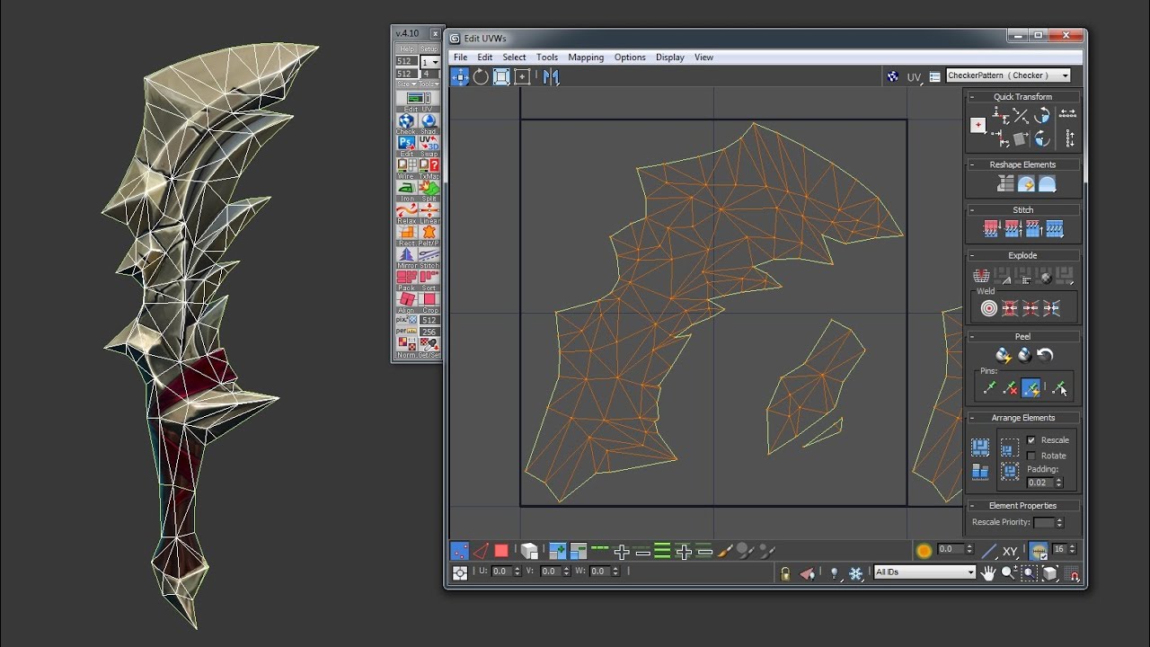 UVW Unwrap - 3ds Max 2012 and Textools