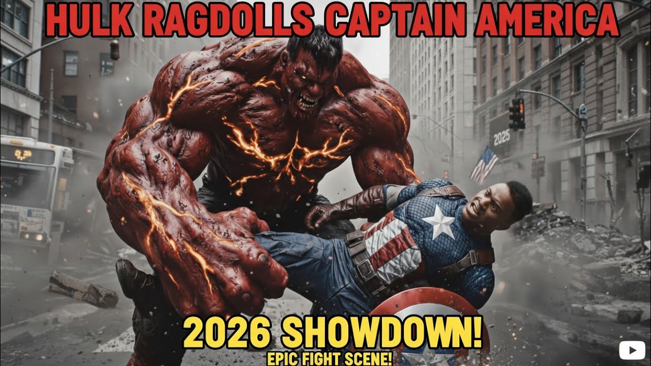 Hulk vs Captain America: Full Fight Scene (2026) | Red Hulk Ragdolls Cap 4K