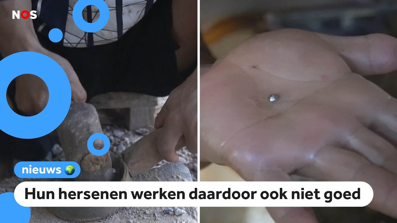 Kinderen in Indonesië worden ziek door opgraven van goud