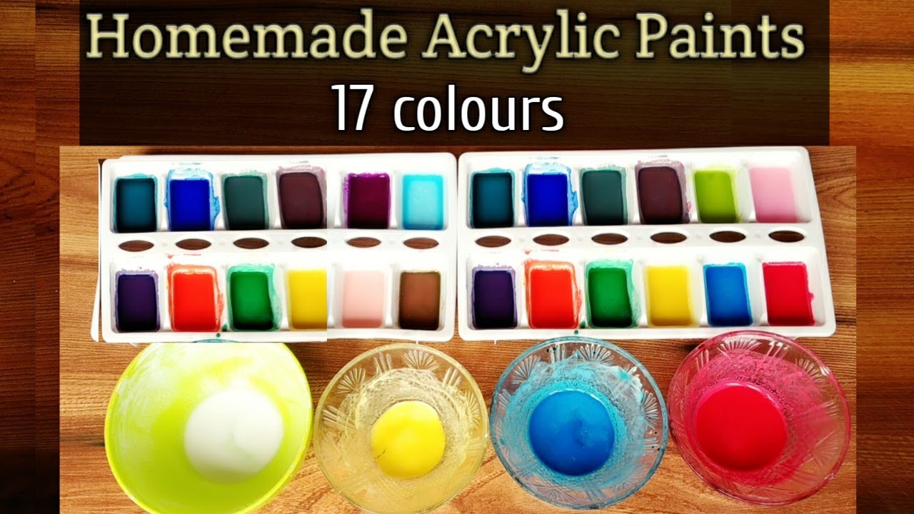 Homemade acrylic paints/How to make colors at home/How to make acrylic paint at home/Kalyanis corner
