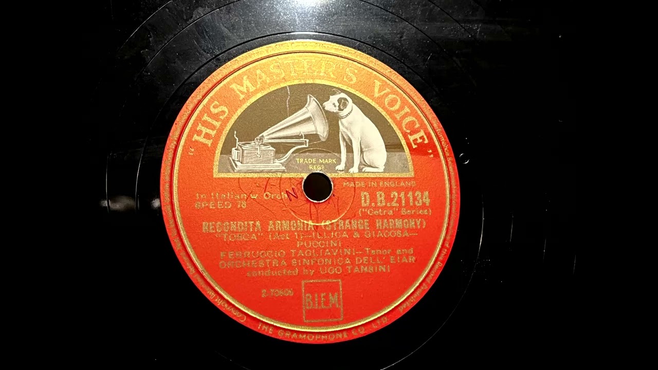 1950 FERRUCCIO TAGLIAVINI - Recondita Armonia (Strange Harmony) HMV 12
