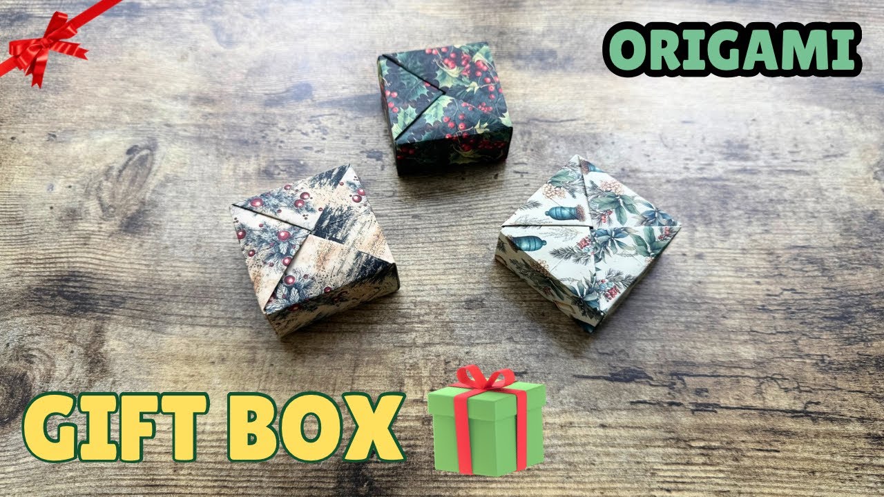ORIGAMI GIFT BOX EASY CRAFT TUTORIAL | DIY PAPER GIFT BOX ORIGAMI FOLDING | MAKE A GIFT BOX EASY ART