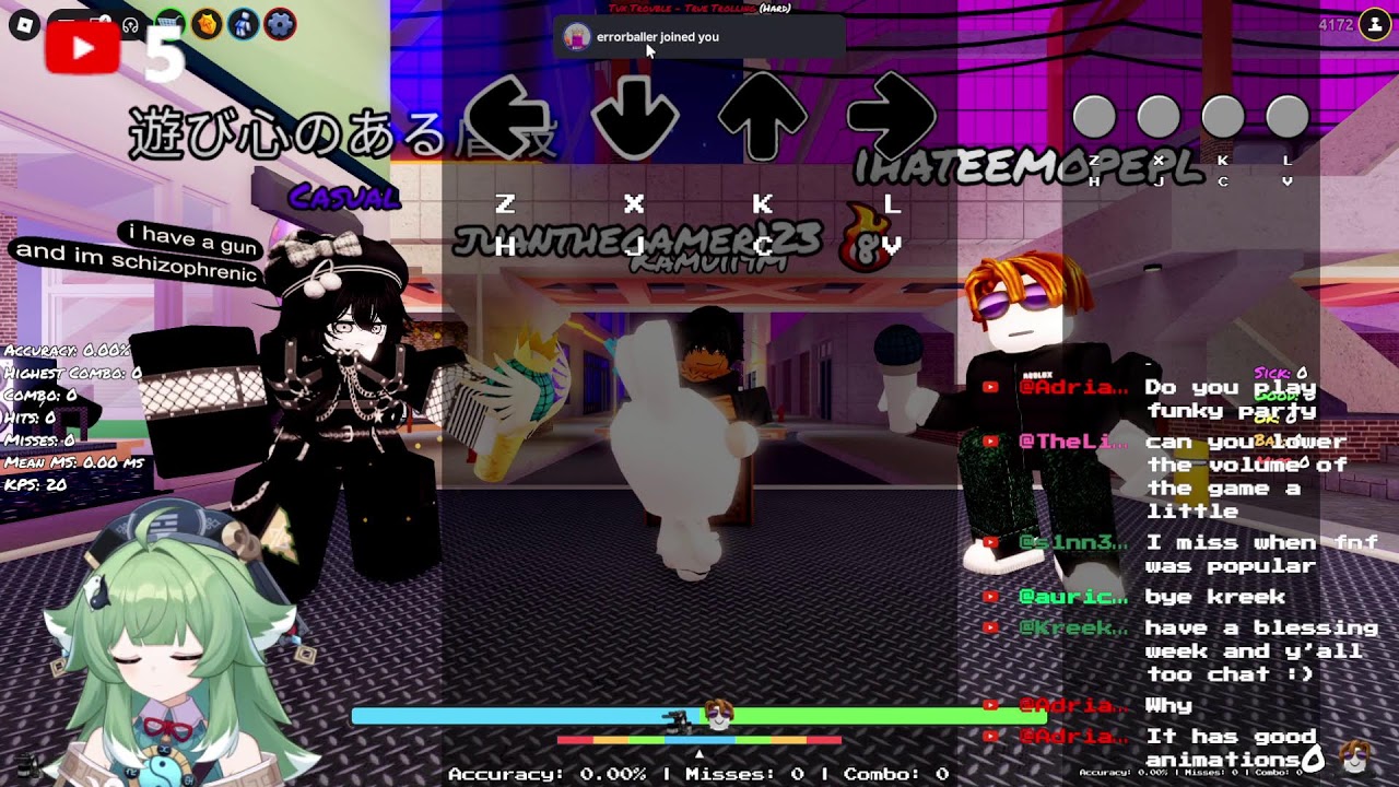 Playing whatever rhythm game viewers want