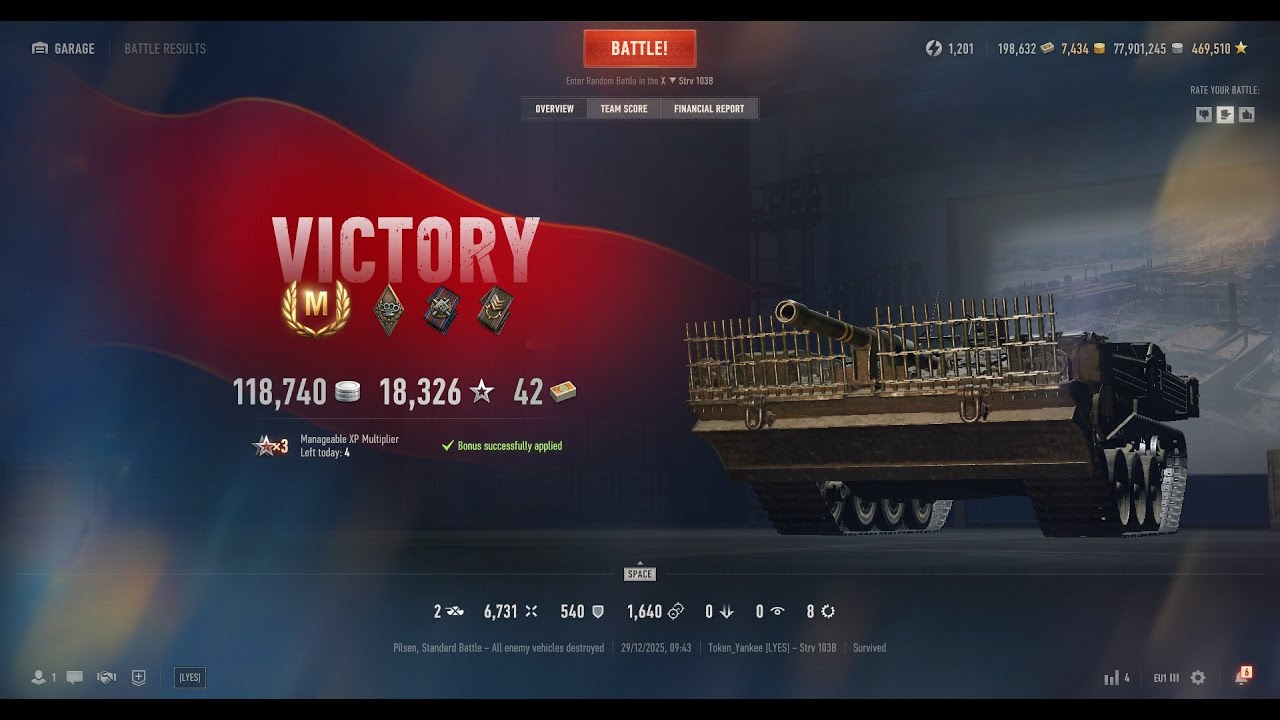Strv 103B | Pilsen map | Ace Tanker | 6731 DMG