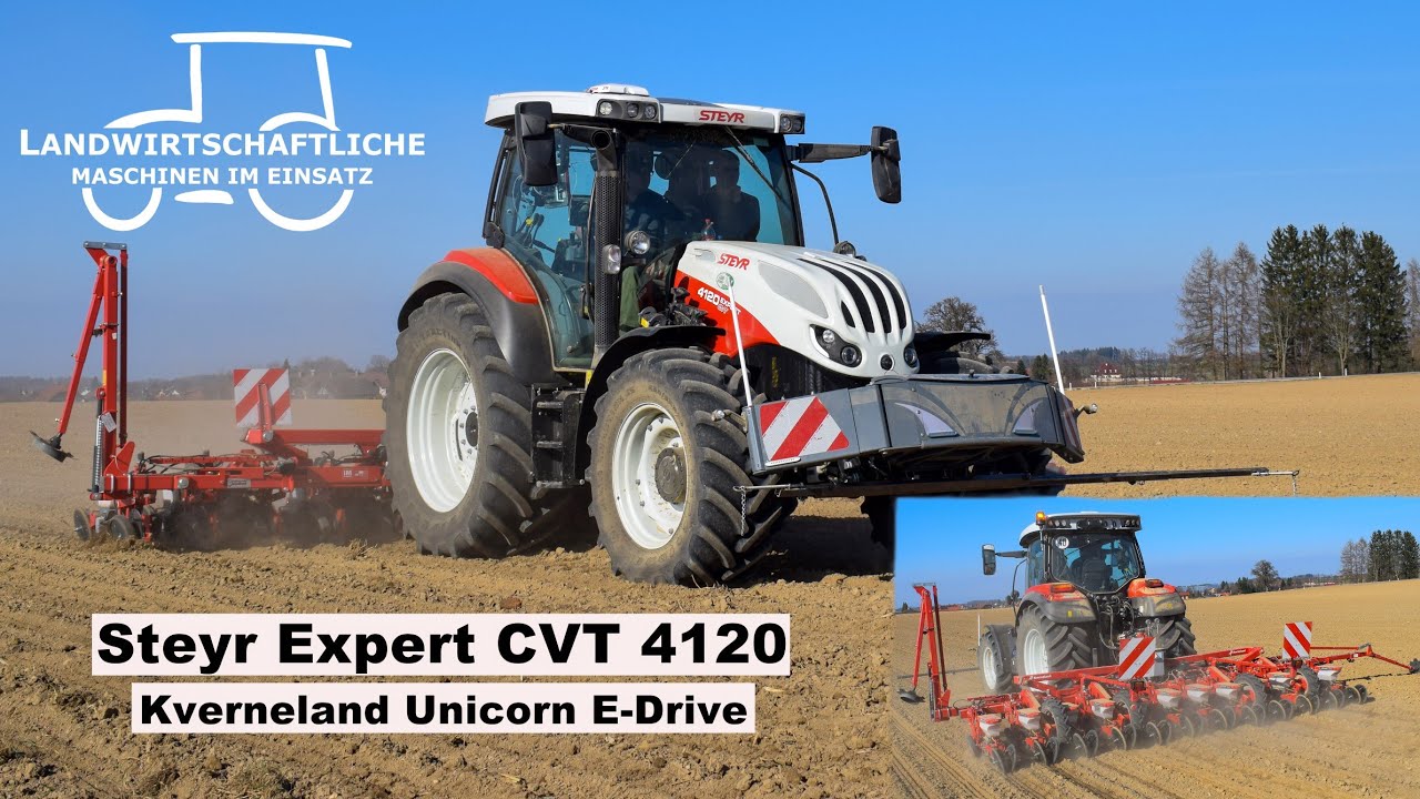 Steyr Expert CVT im Einsatz | Rübenaussaat | Kverneland Einzelkornsämaschine |  Landwirtschaft