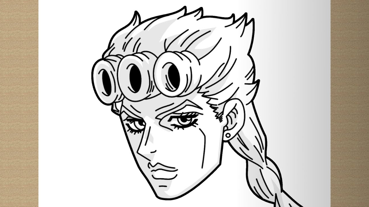 How to draw GIORNO GIOVANNA (JoJo) step by step, EASY