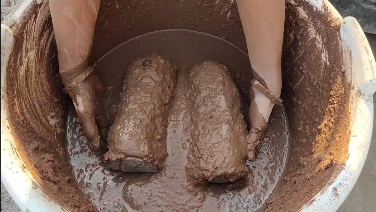 Asmr | Super soft dusty red sand cement crumbling in water 💦  | SAASMR | Satisfying Asmr |