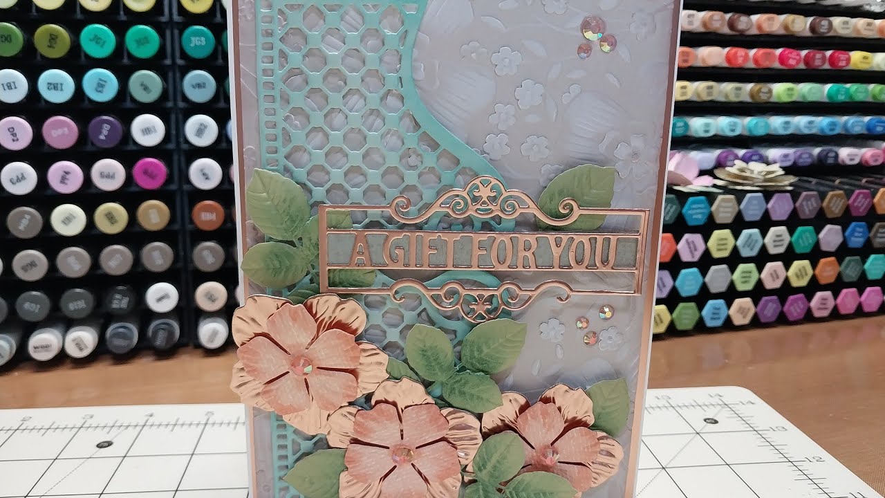 Crafters Companion 3D flowers Embossing folder , let's make a card!