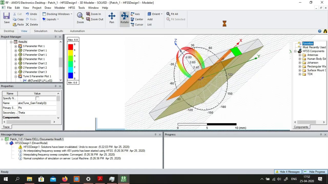Antenna tuning made easy | HFSS | Plot radiation pattern and polar plot on antenna