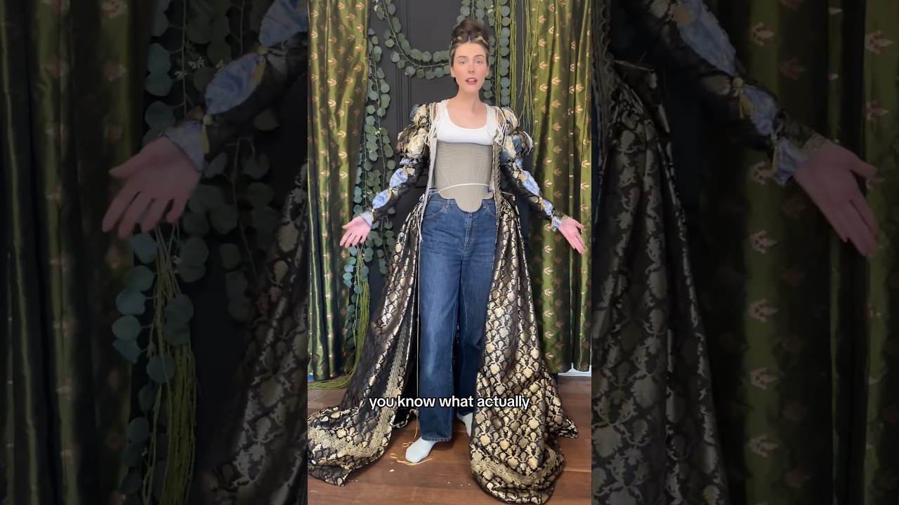Queen Elizabeth meets&hellip; jeans? #grwm #historicalcostuming #styling #sewing