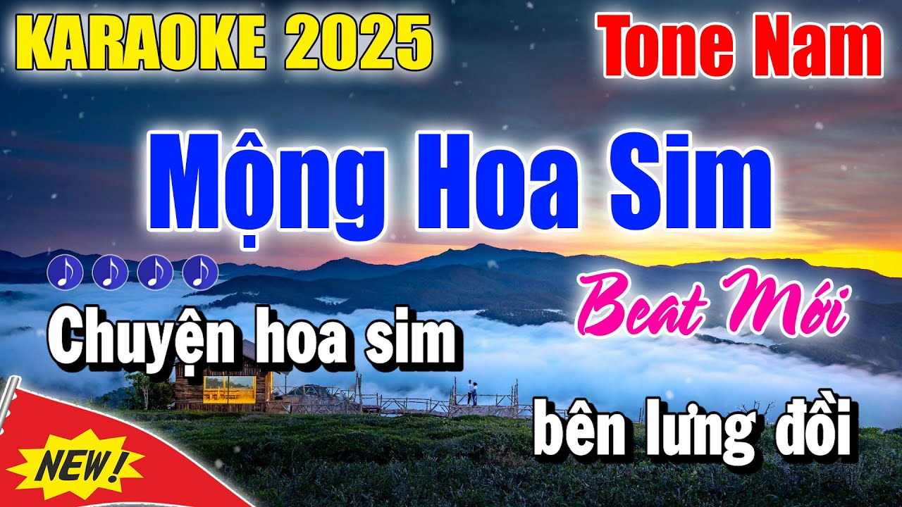 Karaoke Mộng Hoa Sim Tone Nam ( Beat Mới ) Nhạc Sống Thanh Duy