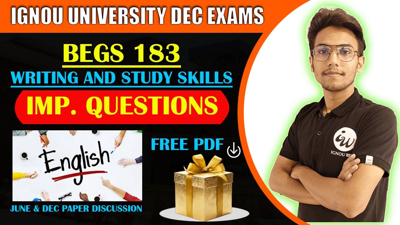 BEGS 183 C-2 | WRITING AND STUDY SKILLS || IMPORTANT QUESTIONS | IGNOU WALAY