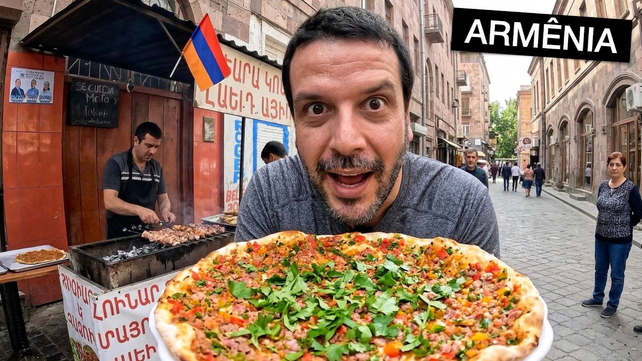 Um dia inteiro provando COMIDA DE RUA na capital da Armênia 🇦🇲