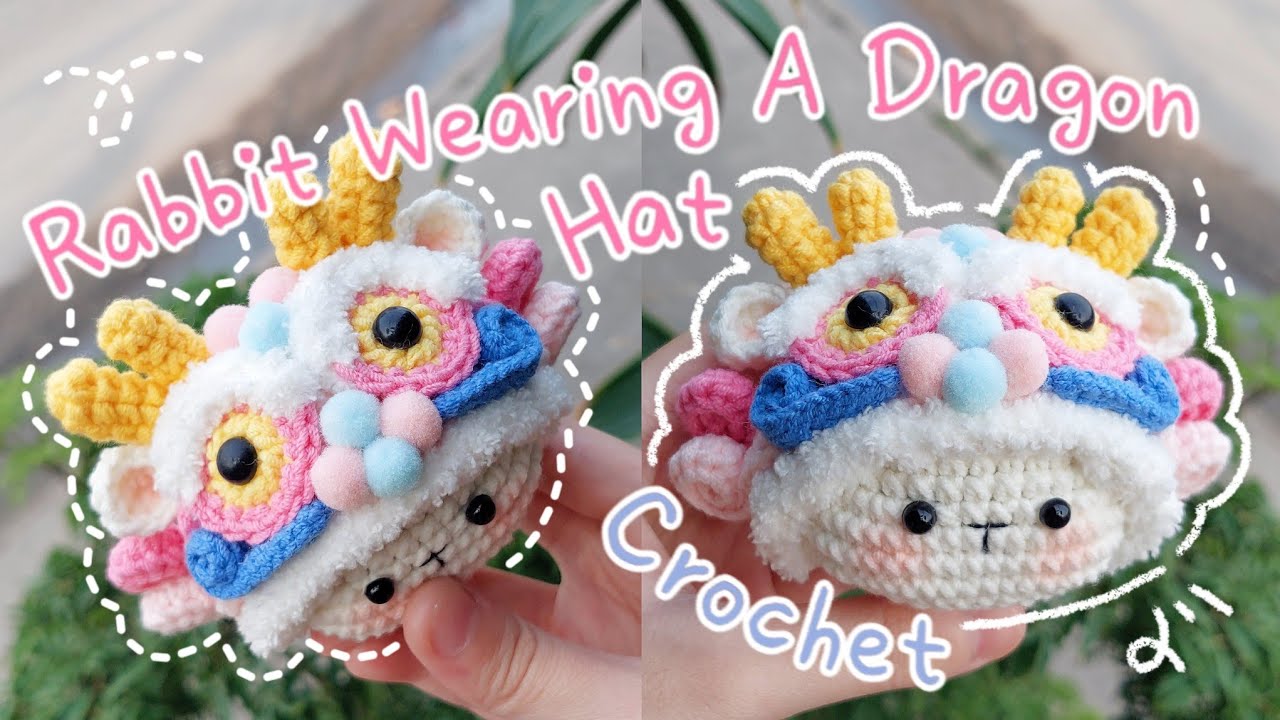 Crochet RABBIT WEARING A DRAGON HAT | Crochet RABBIT | Móc len THỎ ĐỘI MŨ RỒNG | Lem'n Do