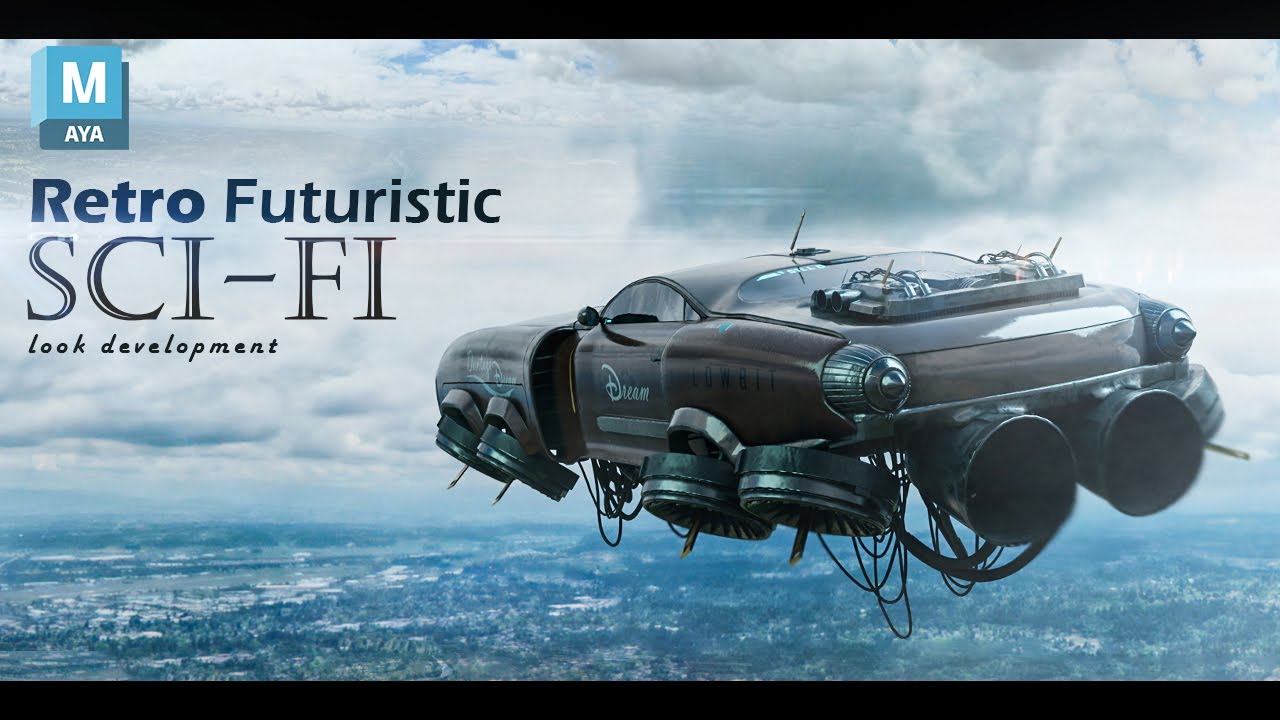 Retro Futuristic  Car – Look Development & Rendering | 3D Art Process#vfx #3d #cgi #maya #retro