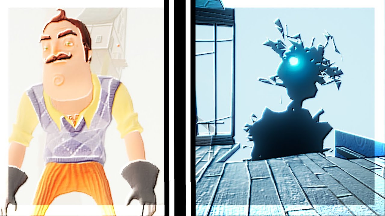 Playing hello neighbor act 3 and act 4 shadowman boss fight