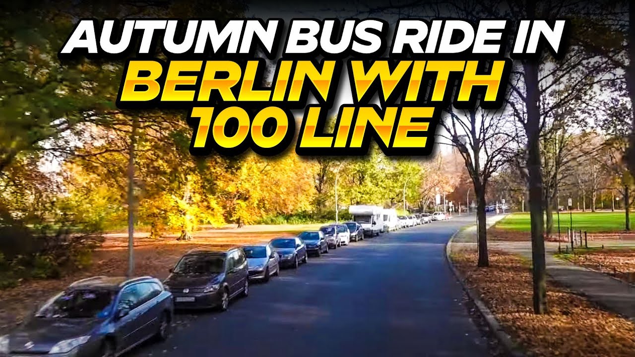 Autumn bus ride in Berlin with 100 line