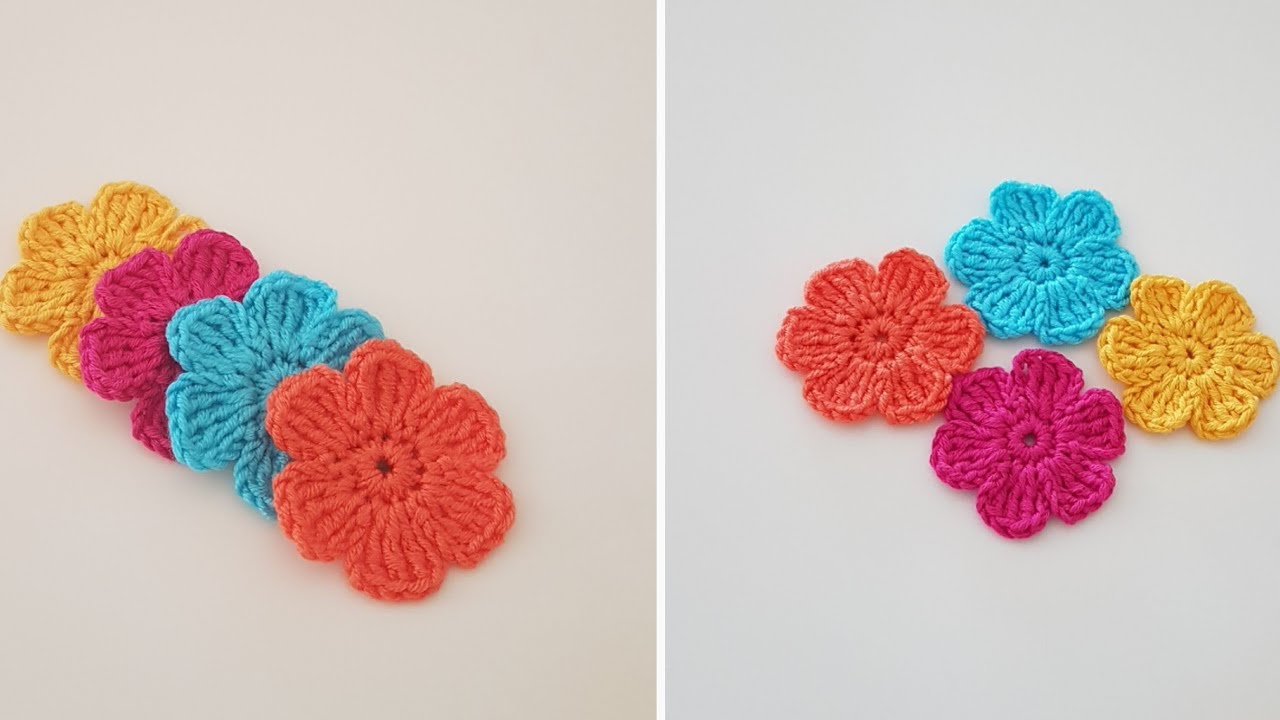 🌼Çok Kolay Tığ İşi Çiçek Motifi Yapımı/örgü çiçek yapımı/easy crochet flower for beginners🌼