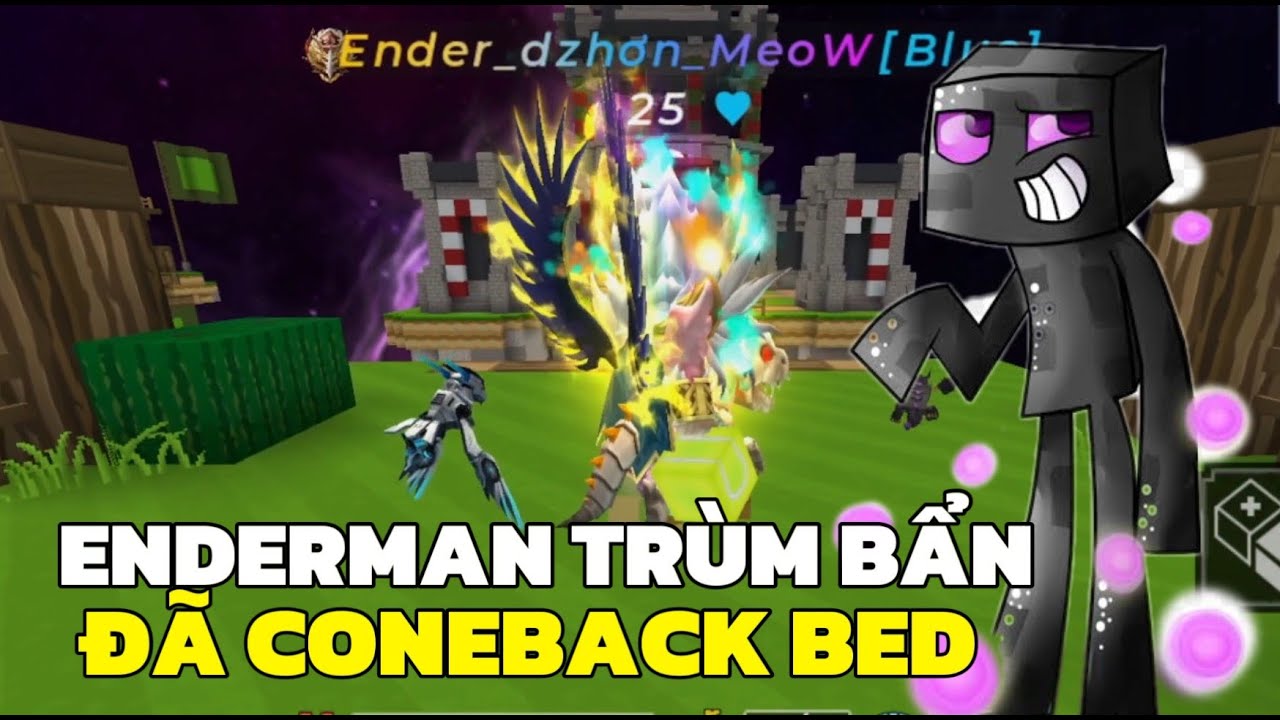 (Blockman Go) Bedwars: Enderman Trùm Bẩn Comeback Lại Bed Phá Nát Rank Với TNT
