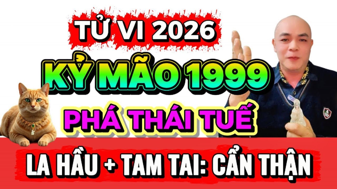Tử Vi  Kỷ M&atilde;o 1999 Nam Mạng Năm 2026: Sao La Hầu &ndash; Tam Tai 2 - Ph&aacute; Th&aacute;i Tuế - C&aacute;ch H&oacute;a Giải