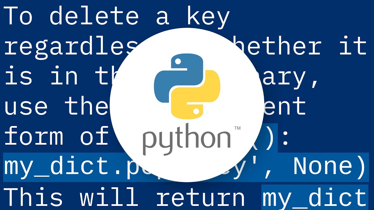 How can I remove a key from a Python dictionary?