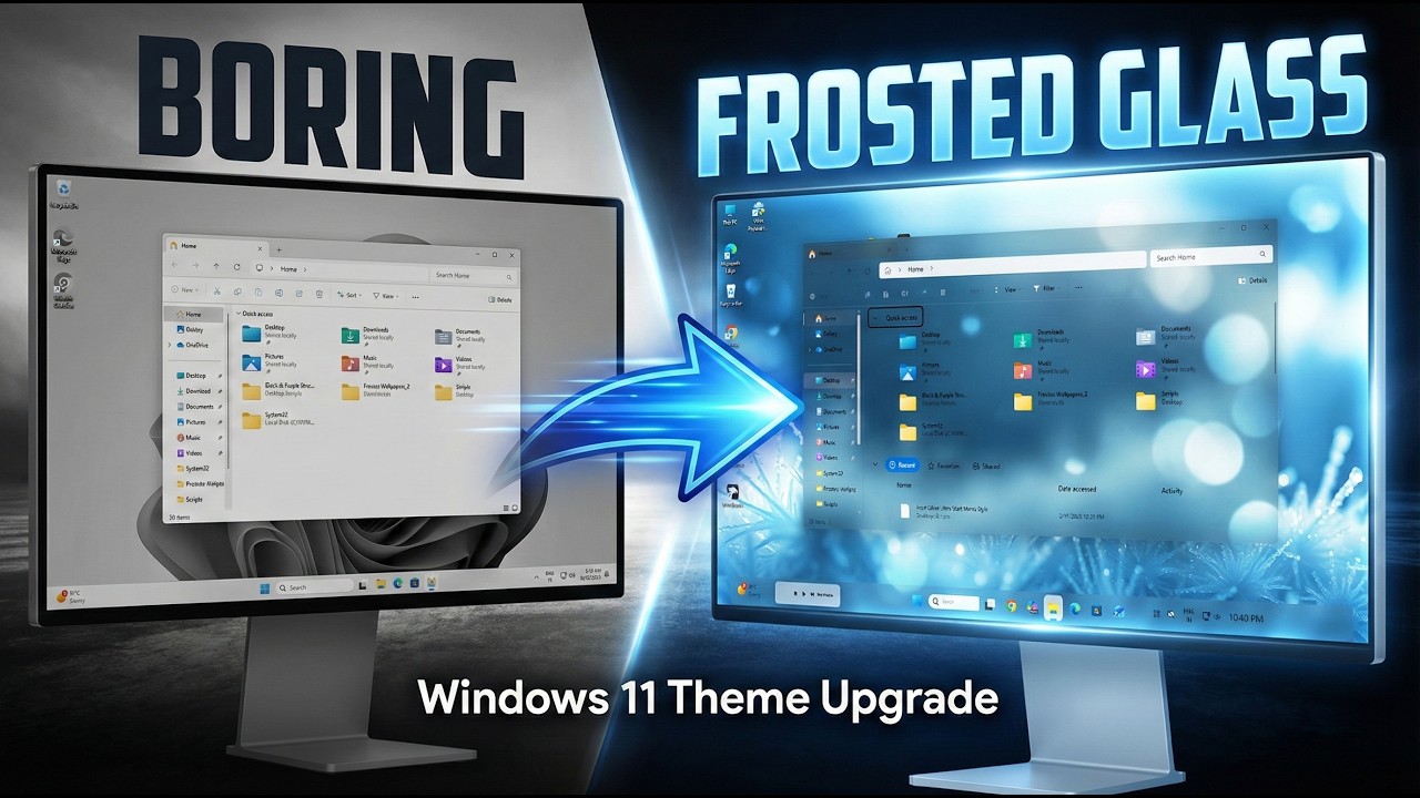 How to Change Windows 11 Theme to Frosted Glass UI (Full Guide 2026)