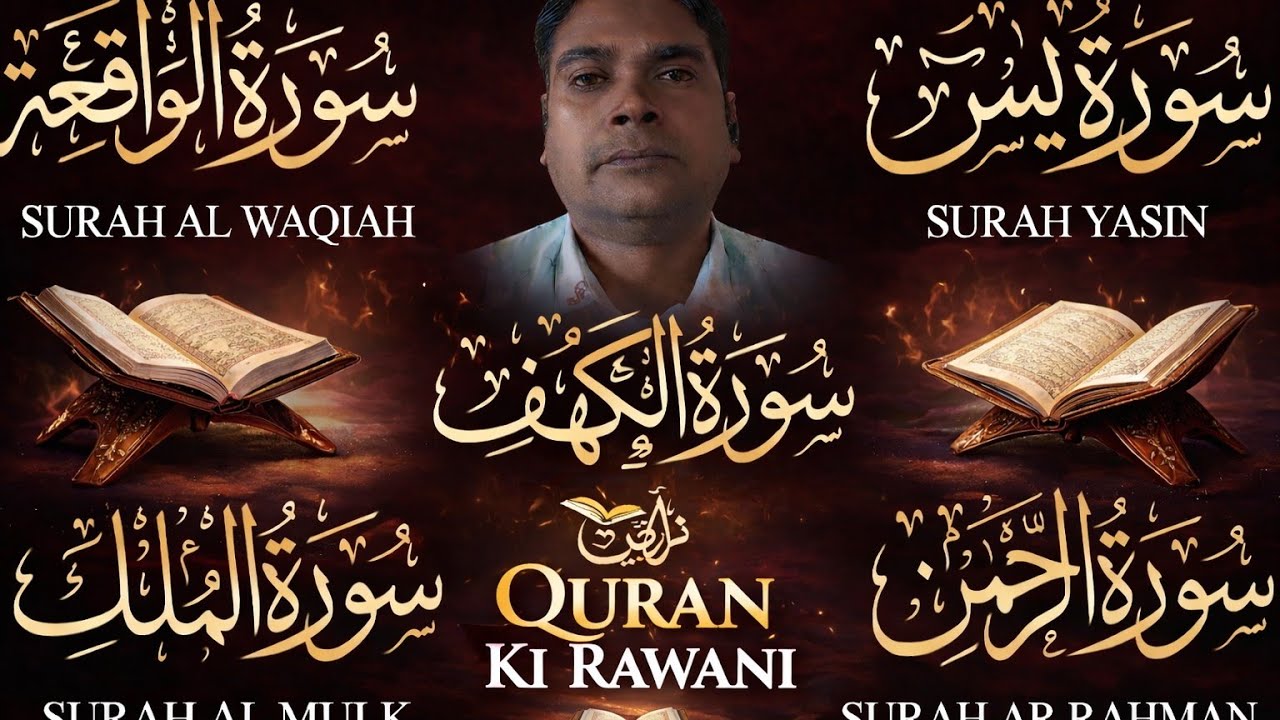 Dil Ko Sukoon Dene Wali 5 Surah | Yaseen, Rahman, Waqiah, Mulk & Kahf | Quran Ki Rawani