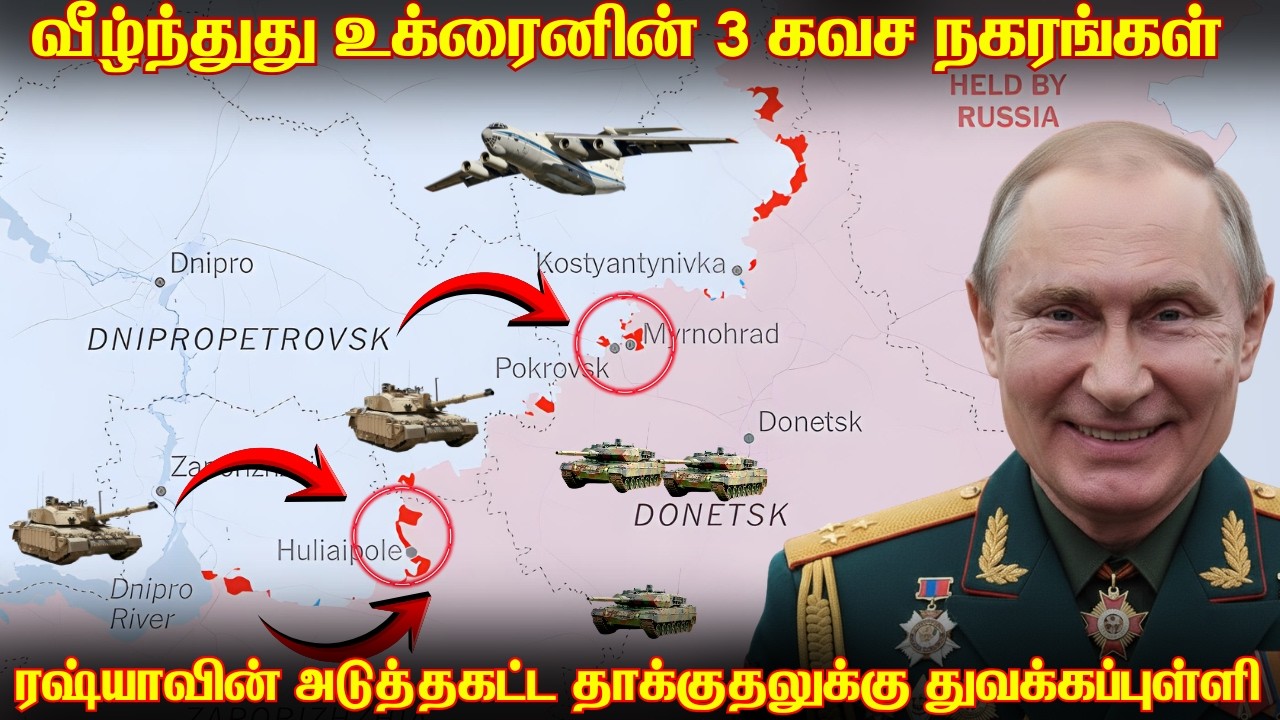 3 கவச நகரங்களை இழந்த உக்ரைன் | ஹுலியாபோல் +போக்ரோவர்ஸ்க்+மீர்னோஹரட் ரஷ்யாவின் பிடியில் சிக்கியது.